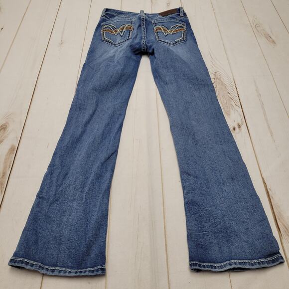 Rock & Roll denim bootcut mid rise cowgirl rodeo jeans leather - Picture 9 of 9